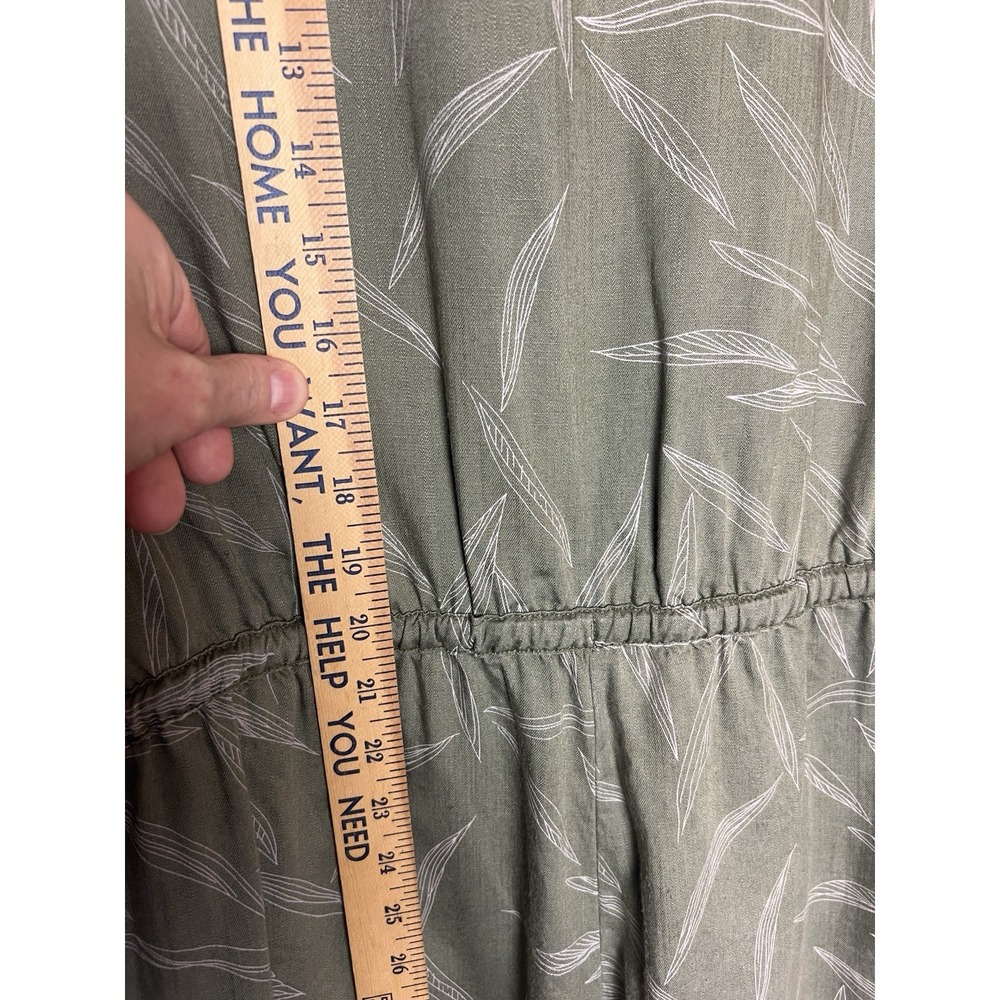 Prana Women's Weekend Escape Romper Size Medium Olive Botanical Rayon - Picture 6 of 10